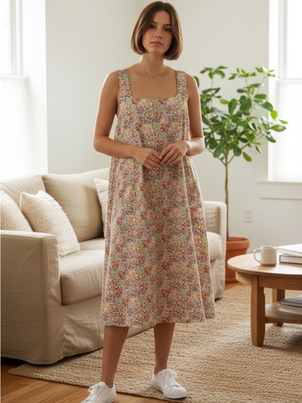 LC Lauren Conrad Multi Tiny Flower Mix Sundress Sz PXL NWT